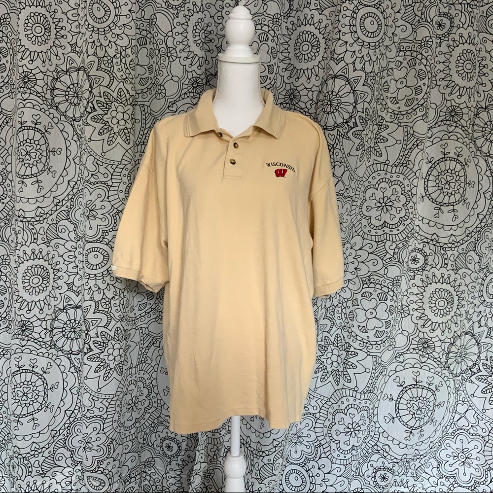 Yellow Wisconsin Badger Tehama Men’s XL Polo